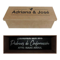 Caja Con Tapa Para Vino Con Frase Personalizada