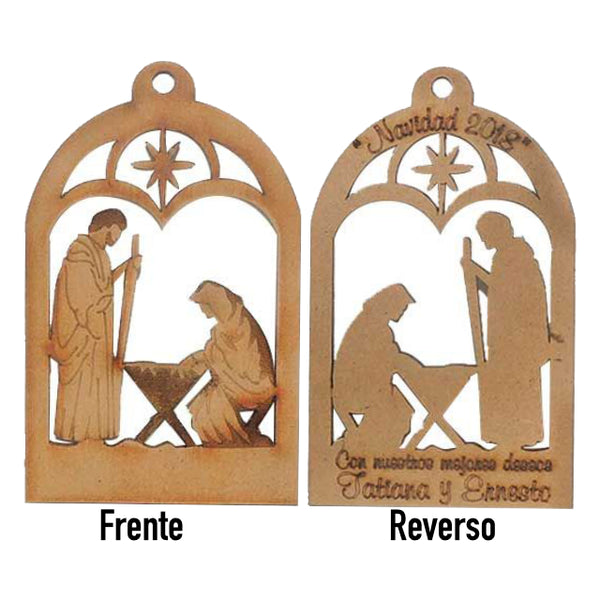 Colgantes del nacimiento personalizados mdf 3mm - 10x6 cm (8674)