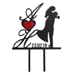 Cake topper para boda con corazon -30x20 cm (9414)