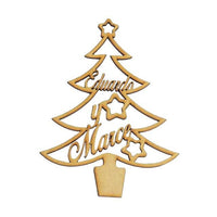 Colgante decorativo de navidad en forma de pino mdf 3mm -15x11 cm (9878)