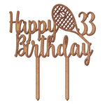 Cake topper cumpleaños con tematica de raqueta de tenis -19x21 cm (6424)