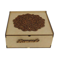 Caja Abatible Personalizada Con Figura De Mandala En Relieve En La Tapa