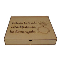 Caja Con Tapa Abatible Para Boda Con Grabado Personalizado