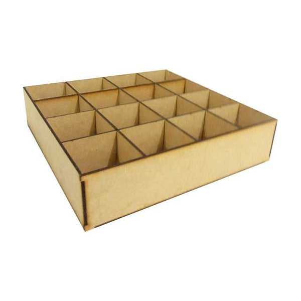 Cajas de madera multiusos con departamentos.