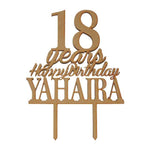 Cake topper years Happy Birthday con nombre personalizado -19x26 cm (10263)