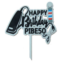 Cake topper con temática de barbería 20x24 cm (11397)